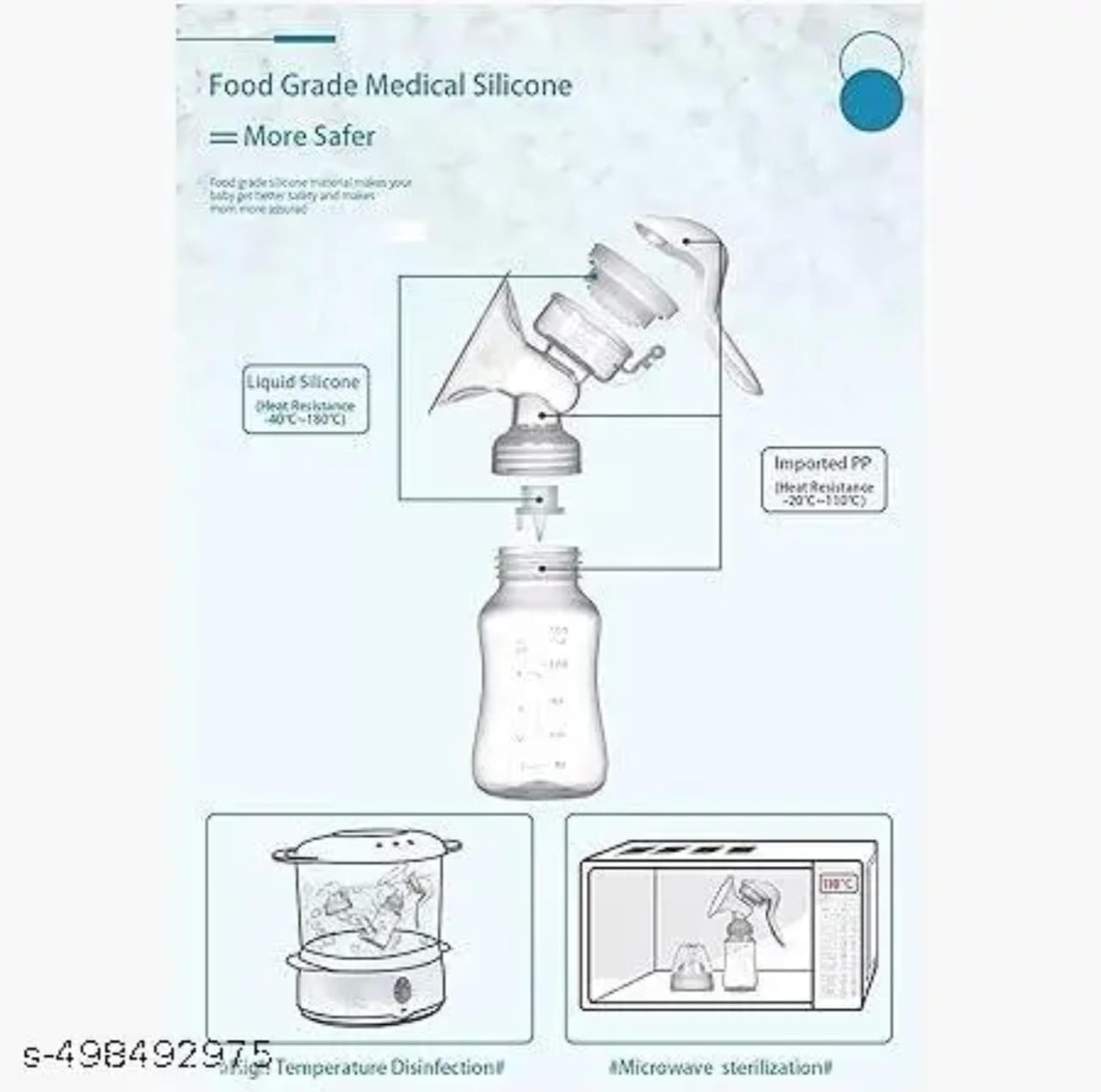 Silicone Breast Pump – BPA-Free (Portable, 100–200 ml)