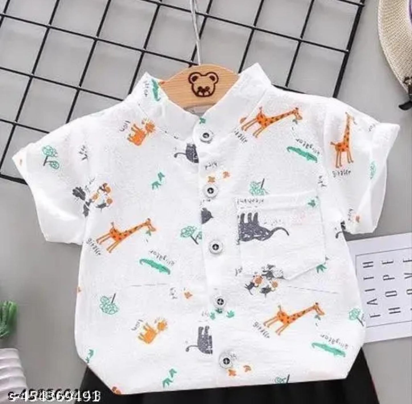 Kids Boys Clothing Set – Cotton Blend Printed Top & Spandex Bottom (