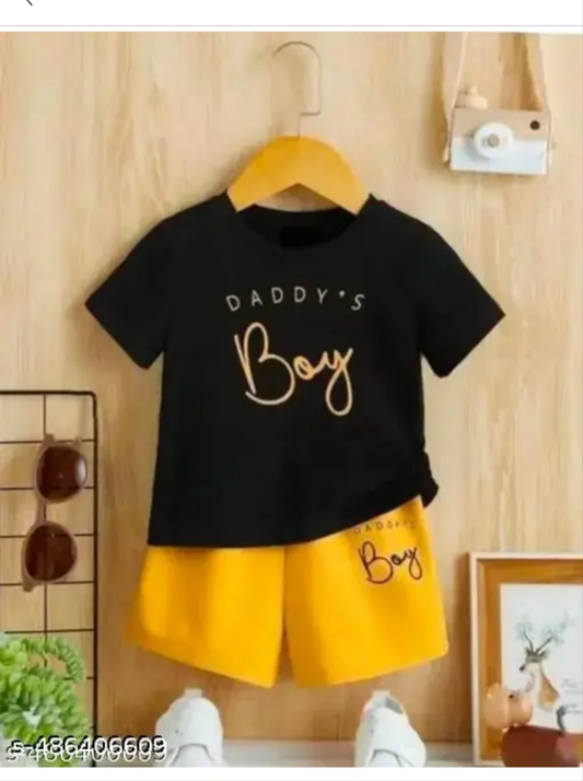 New Trendy Kids Stylish Black & Yellow Cotton set