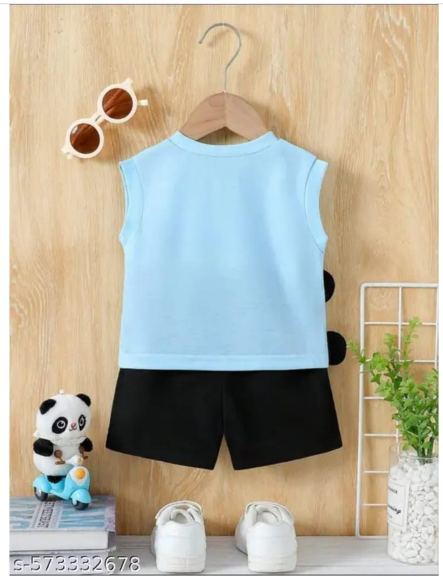 Boys Cartoon Printed Sleeveless Top & Shorts Set