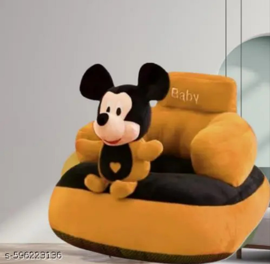 Mickey Baby Sofa Seat – Soft Plush Cartoon Chair with Back Support (6–24 Months)”