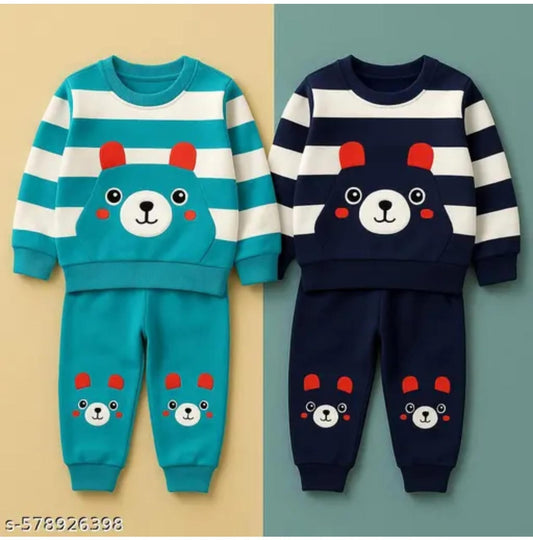 Pack of 2 Bear Printed Winter Wear Sets for Kids