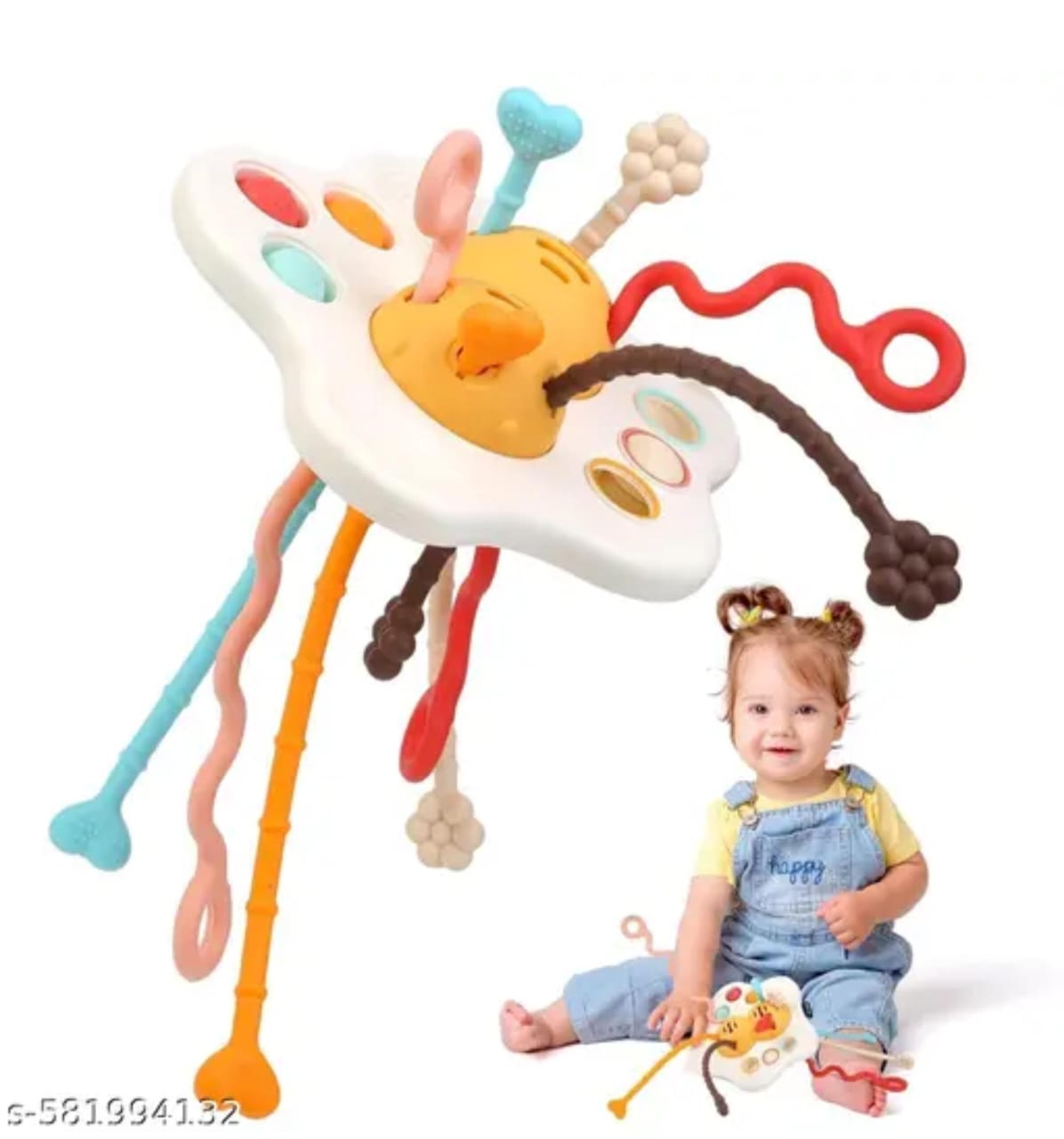 Montessori Baby Sensory Activity Table with Pull Strings & Shapes