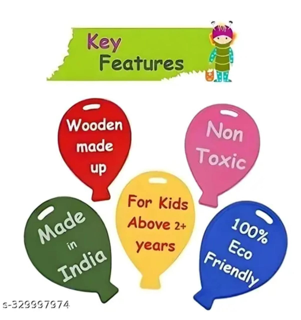 Wooden Rattles Set for Newborns & Infants – 9 pcs (Multicolor)
