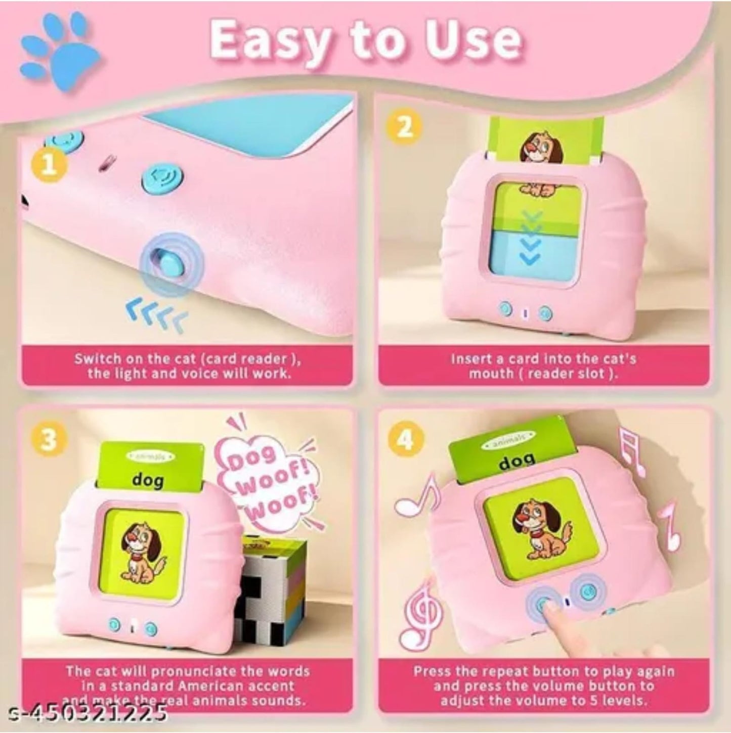English Learning Machine with Flash Cards for Kids