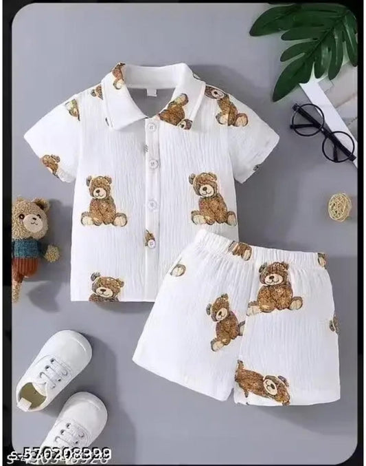 Panda Printed Polyester Top & Bottom Set