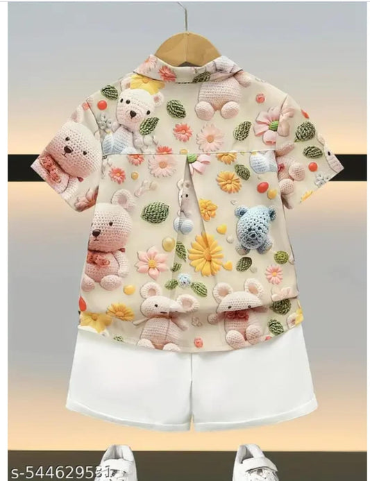 Cutiepie Elegant Cotton Boys Top & Bottom Set (0–7 Years, Multiple Sizes)