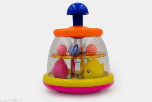 Push N Spin Fish Toy with Rolling Balls